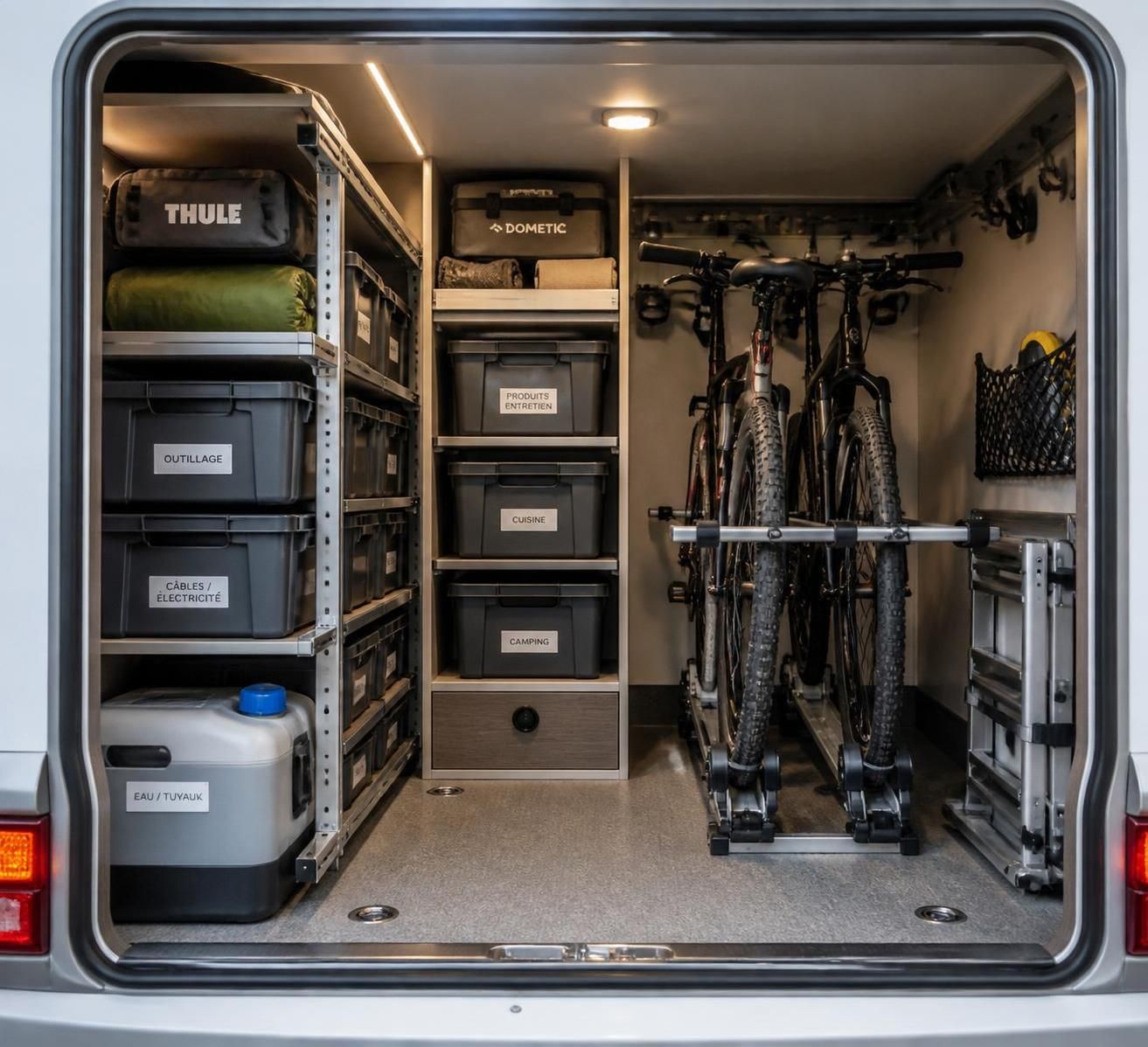 découvrez comment aménager la soute de votre camping-car pour optimiser cet espace souvent négligé et voyager léger avec tout le confort nécessaire.