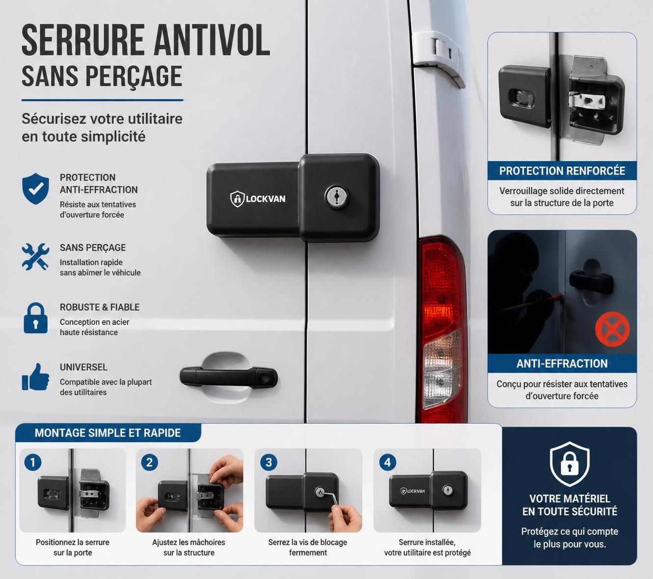 découvrez les meilleures solutions d'antivols pour utilitaires sans perçage, efficaces pour protéger réellement votre véhicule contre le vol.