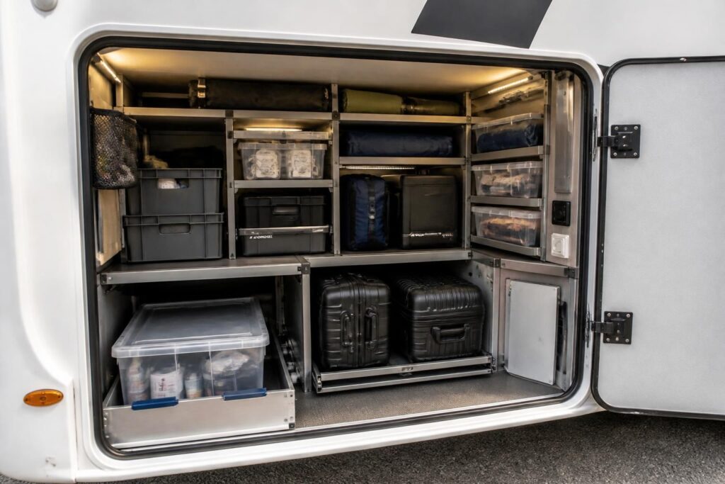 découvrez des astuces pratiques pour optimiser l'espace de rangement dans la soute de votre camping-car, en évitant tout encombrement et en maximisant l'organisation.